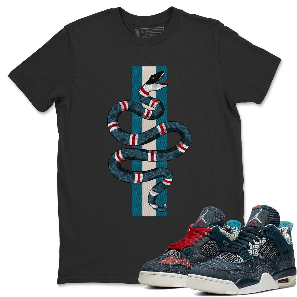 Snake Match Black Tee Shirts | Deep Ocean