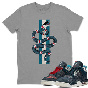 Snake Match Heather Grey Tee Shirts | Deep Ocean