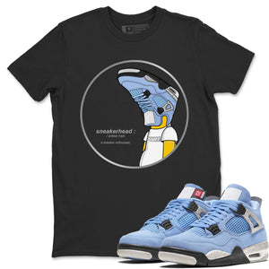 Sneakerhead Match Black Tee Shirts | University Blue