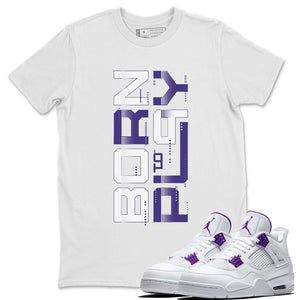Born To Play Match White Tee Shirts | Court Purple