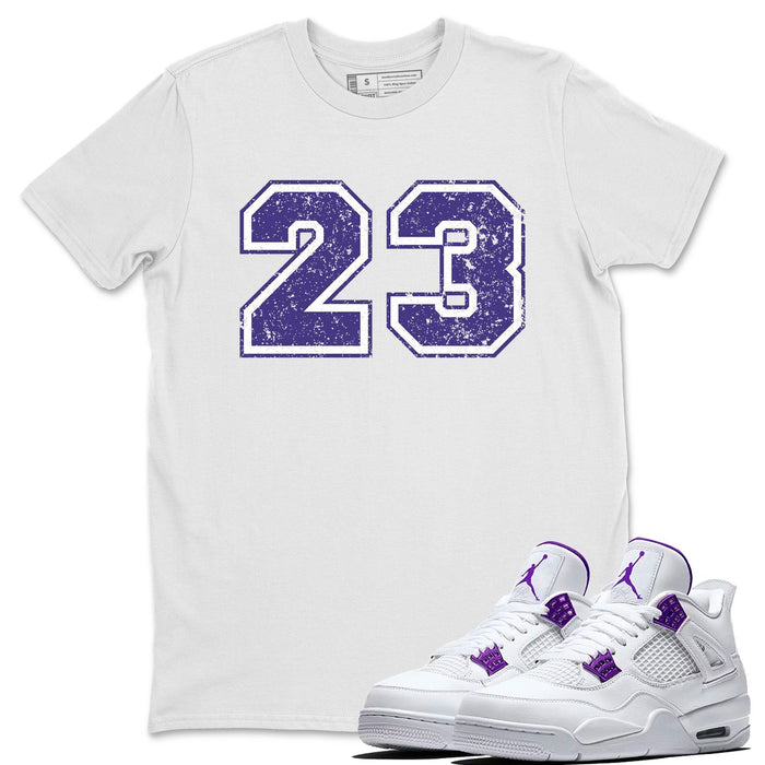 Distressed 23 Match White Tee Shirts | Court Purple