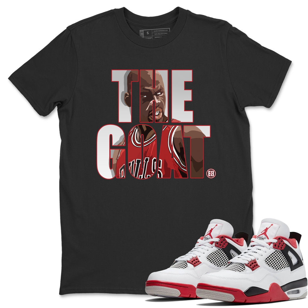 The Goat Match Black Tee Shirts | Fire Red