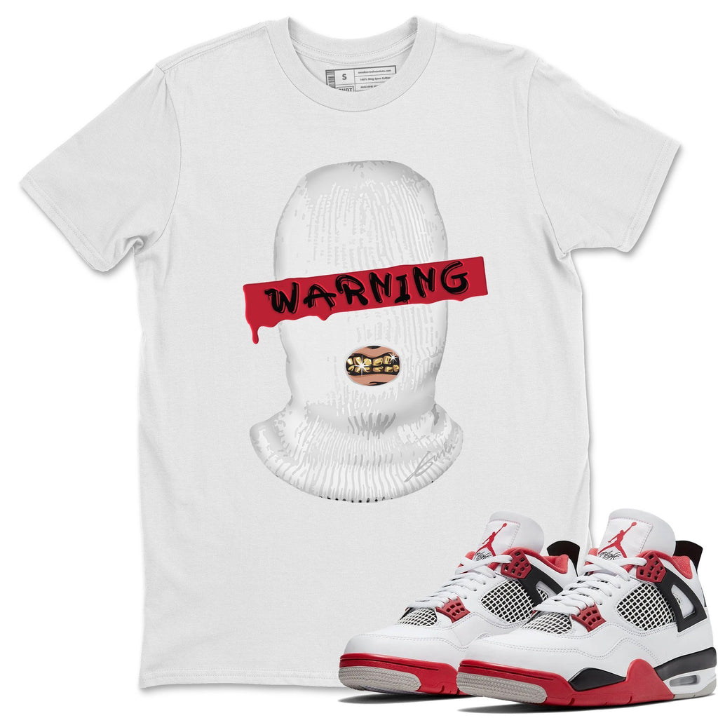 Warning Match White Tee Shirts | Fire Red