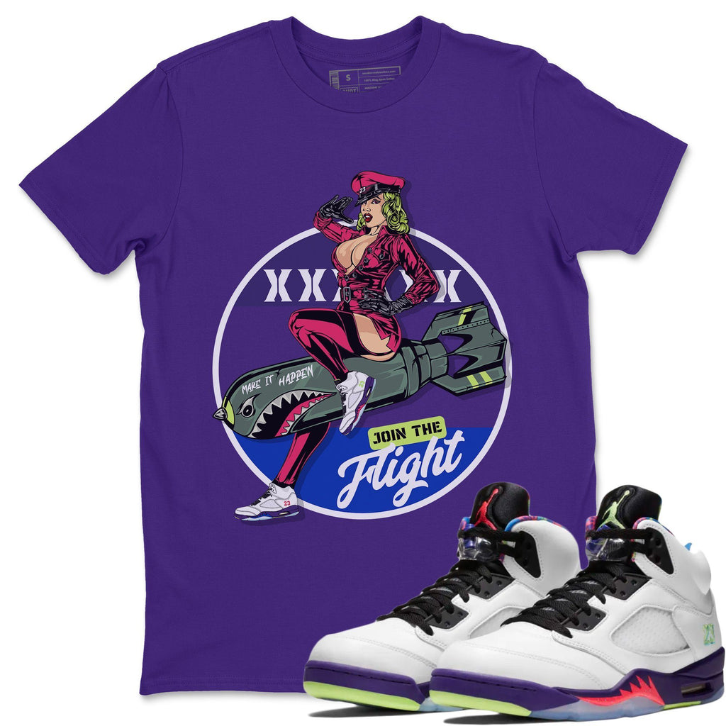 Pin Up Girl Match Purple Tee Shirts | Ghost Green