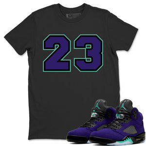 Number 23 Match Black Tee Shirts | Purple Grape
