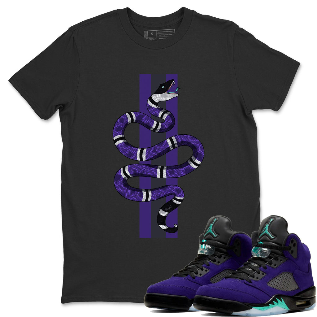 Snake Match Black Tee Shirts | Purple Grape