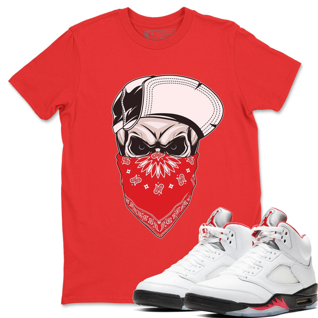 Skull Hat Match Red Tee Shirts | Fire Red