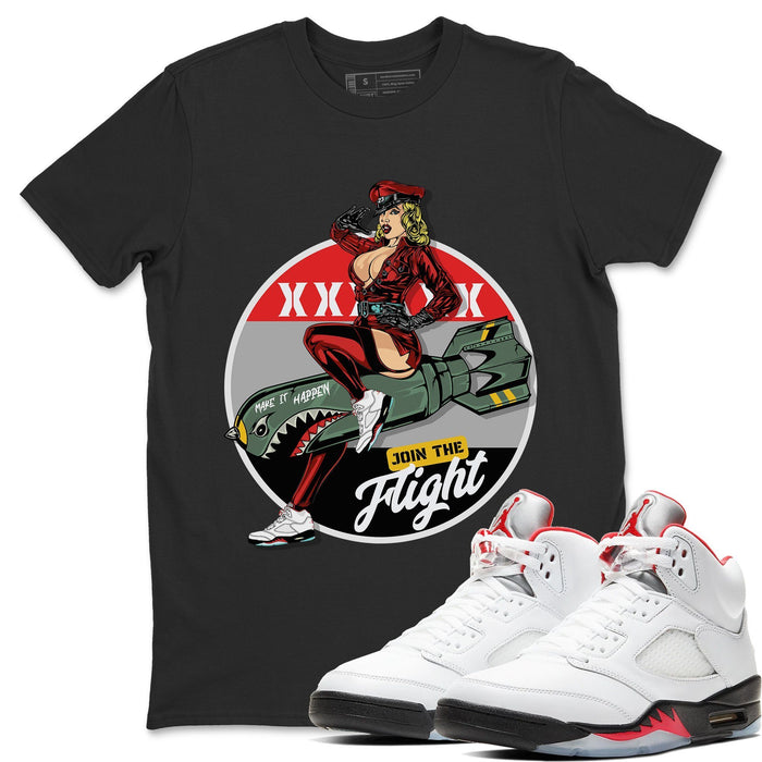 Pin Up Girl Match Black Tee Shirts | Fire Red