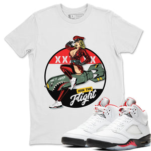 Pin Up Girl Match White Tee Shirts | Fire Red