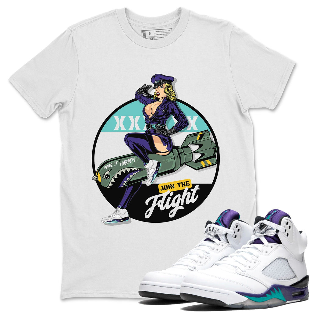 Pin Up Girl Match White Tee Shirts | Grape