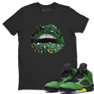 Lips Jewel Match Black Tee Shirts | Oregon Ducks