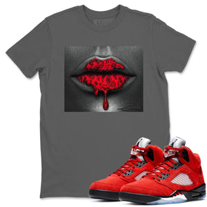 Bandana Lips Match Cool Grey Tee Shirts | Raging Bull