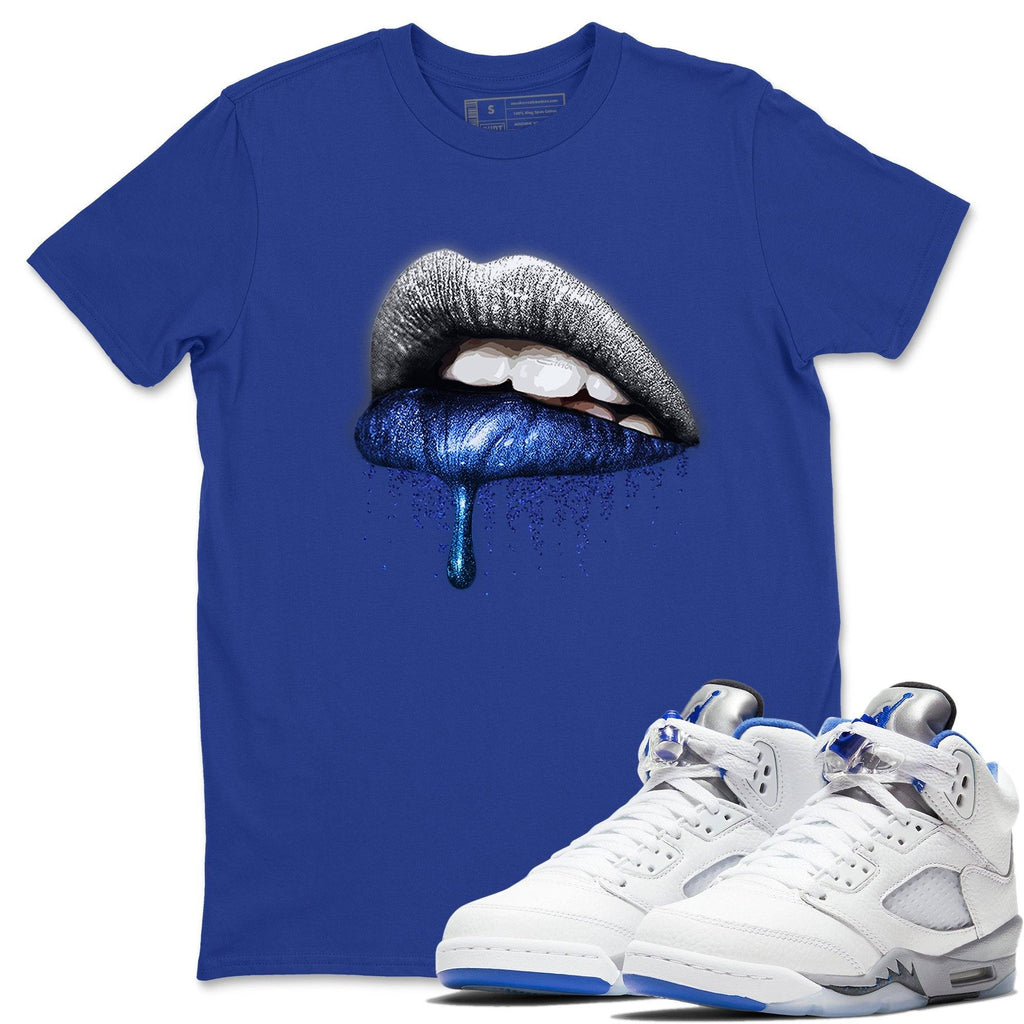 Dripping Lips Match Royal Blue Tee Shirts | Stealth