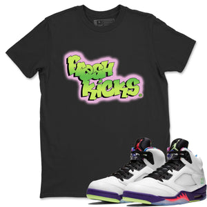 Fresh Kicks Match Black Tee Shirts | Ghost Green