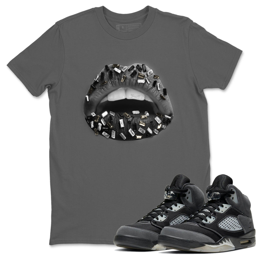 Lips Jewel Match Cool Grey Tee Shirts | Anthracite