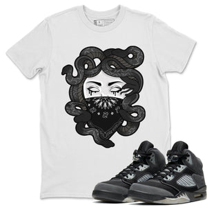 Medusa Match White Tee Shirts | Anthracite