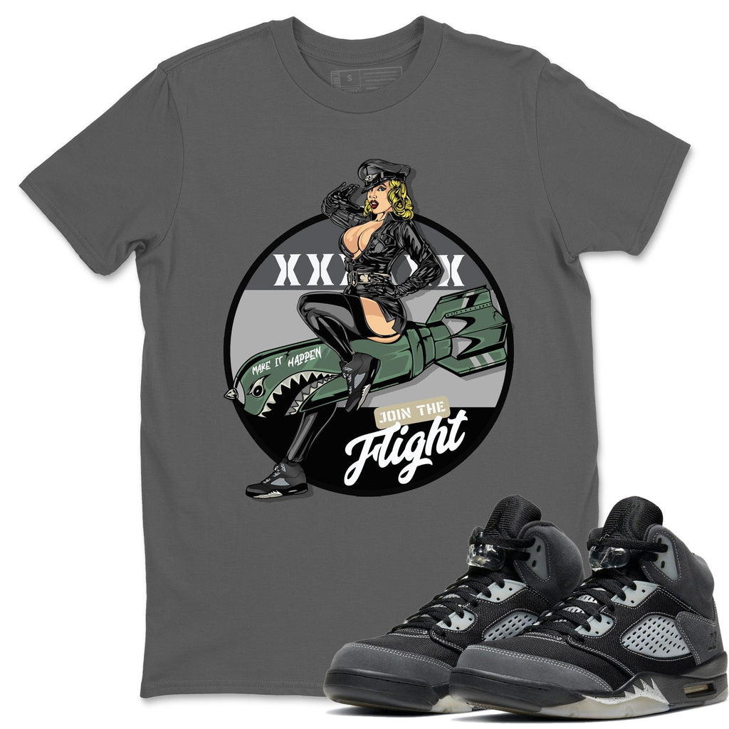 Pin Up Girl Match Cool Grey Tee Shirts | Anthracite