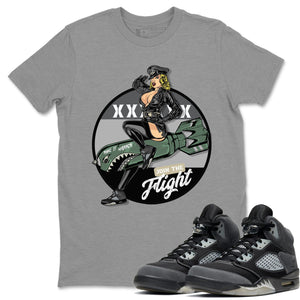 Pin Up Girl Match Heather Grey Tee Shirts | Anthracite