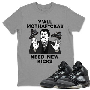 Y'all Need New Kicks Match Heather Grey Tee Shirts | Anthracite