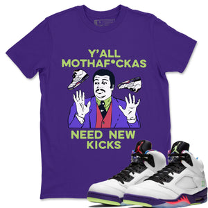 Y'all Need New Kicks Match Purple Tee Shirts | Ghost Green