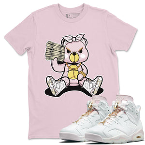 Bad Baby Bear Match Pink Tee Shirts | Gold Hoops
