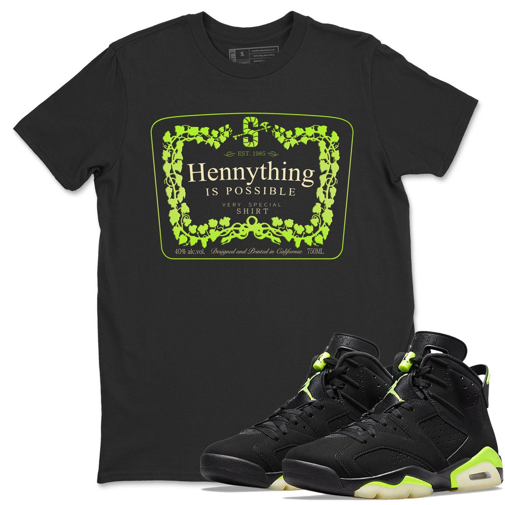 Hennything Match Black Tee Shirts | Electric Green
