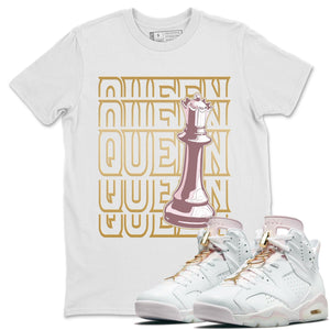 Queen Match White Tee Shirts | Gold Hoops