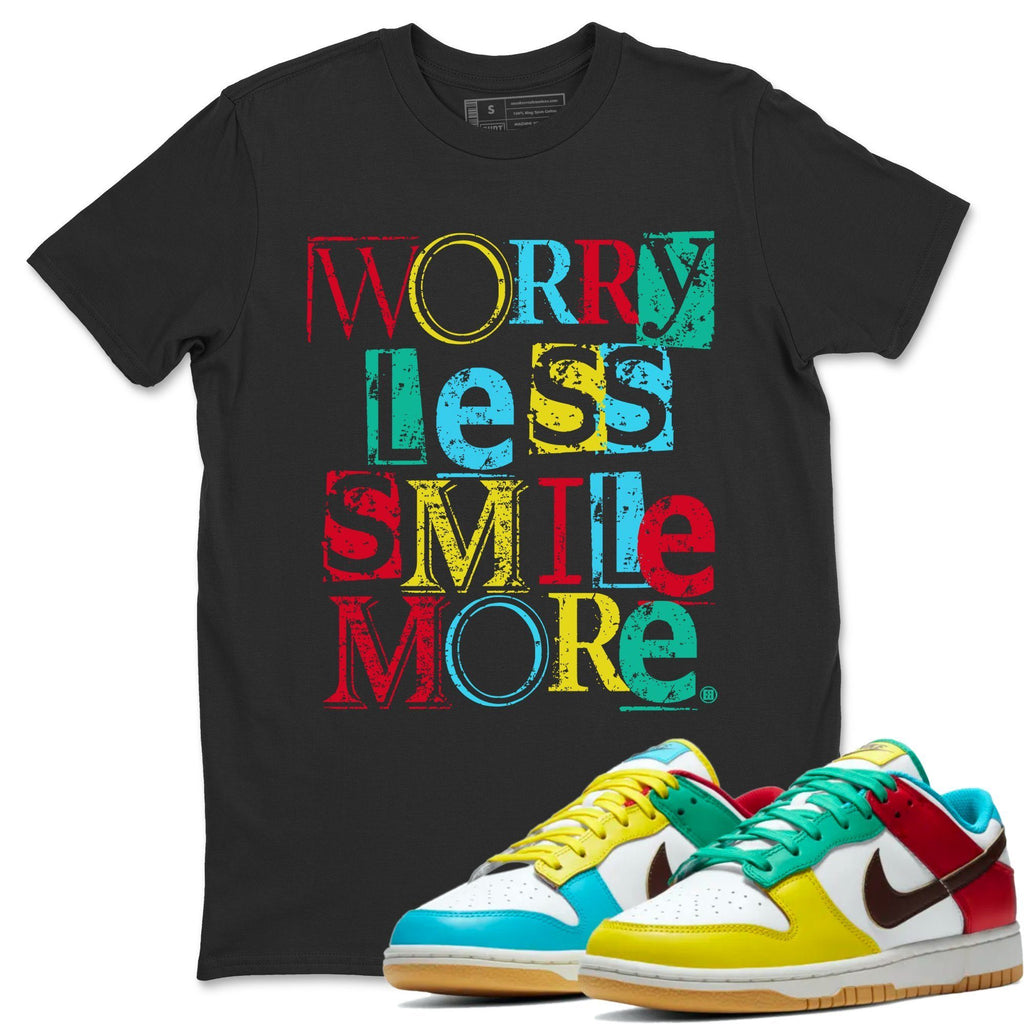 Worry Less Smile More Match Black Tee Shirts | Free 99 White