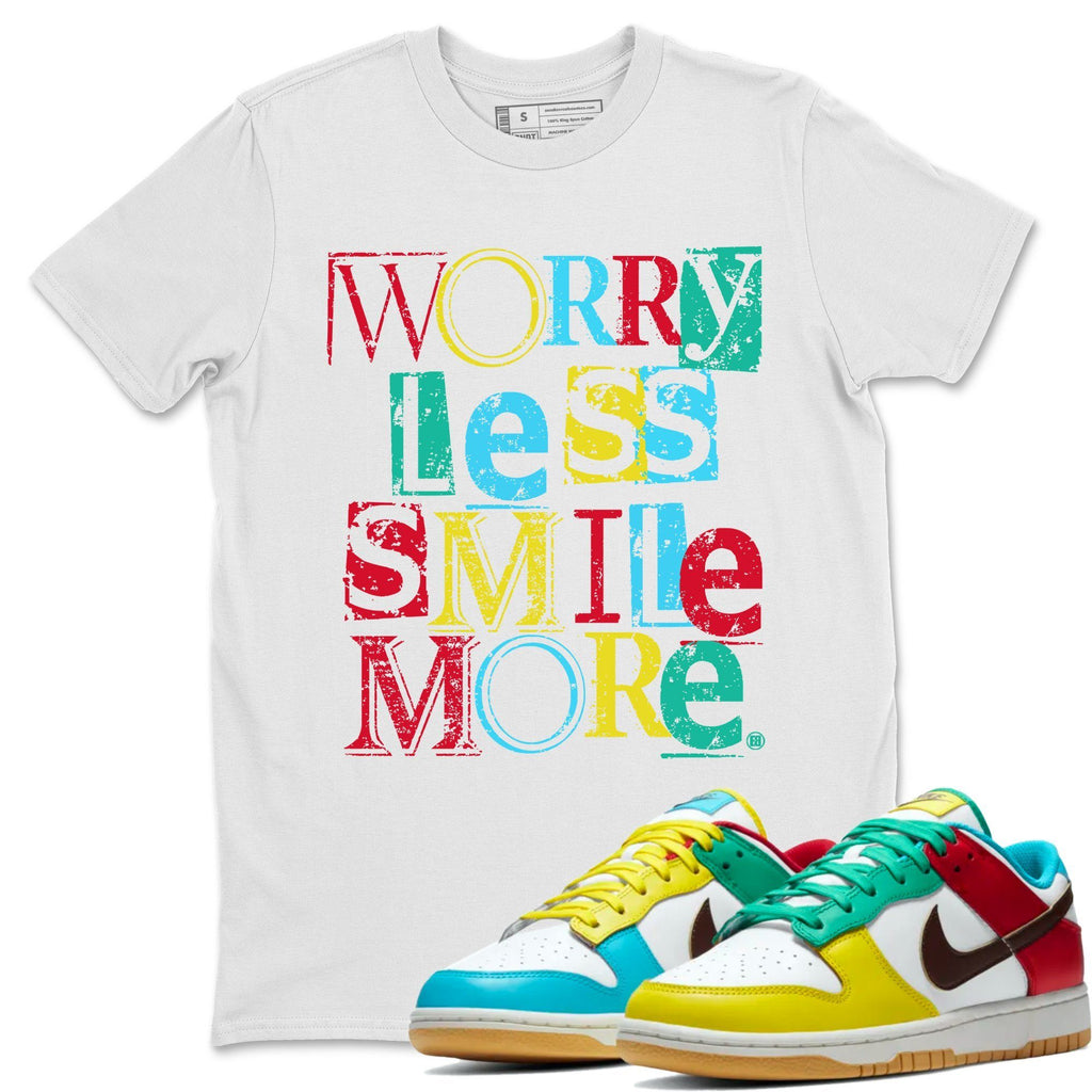 Worry Less Smile More Match White Tee Shirts | Free 99 White