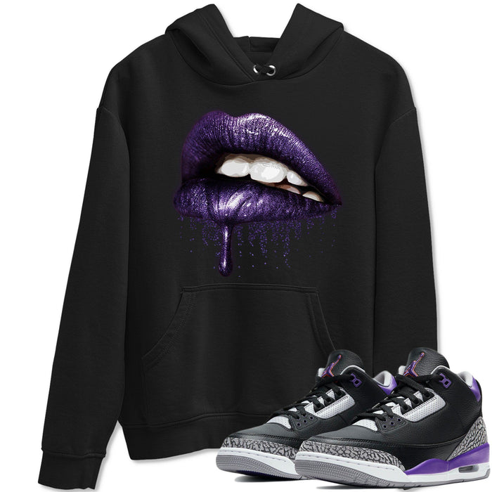 Dripping Lips Match Hoodie | Court Purple