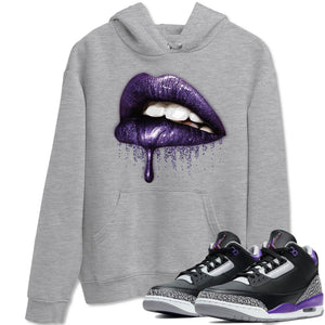 Dripping Lips Match Hoodie | Court Purple