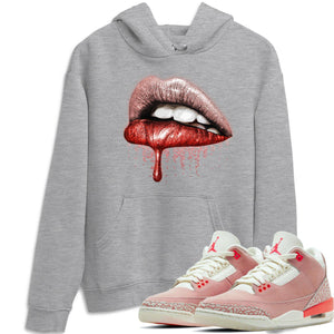 Dripping Lips Match Hoodie | Rust Pink