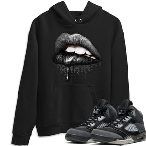 Dripping Lips Match Hoodie | Anthracite