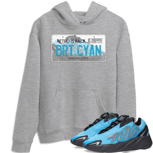 J Plate Match Hoodie | Bright Cyan