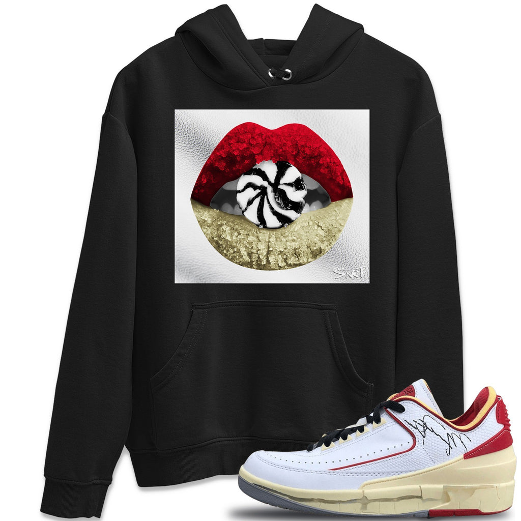 Lips Candy Match Hoodie | White Red