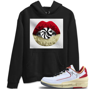 Lips Candy Match Hoodie | White Red