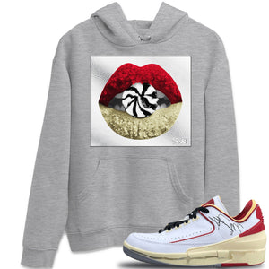 Lips Candy Match Hoodie | White Red