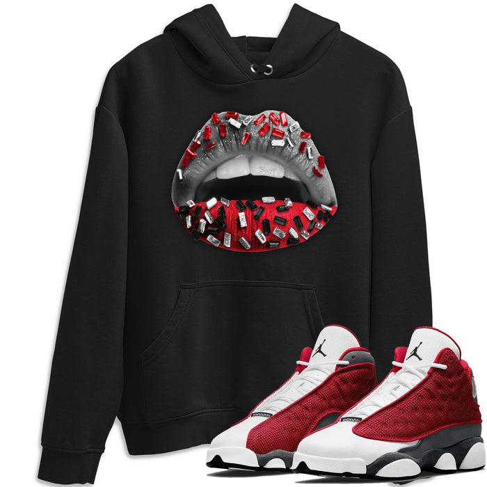 Lips Jewel Match Hoodie | Red Flint