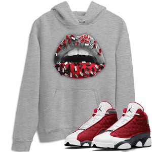 Lips Jewel Match Hoodie | Red Flint