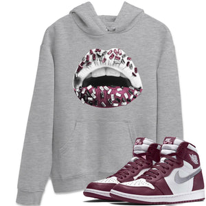 Lips Jewel Match Hoodie | Bordeaux