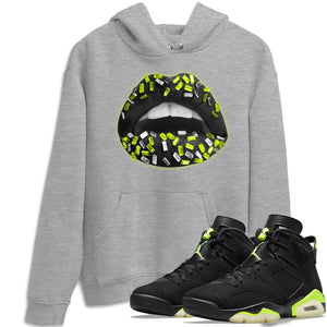 Lips Jewel Match Hoodie | Electric Green