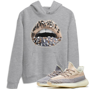 Lips Jewel Match Hoodie | Ash Pearl