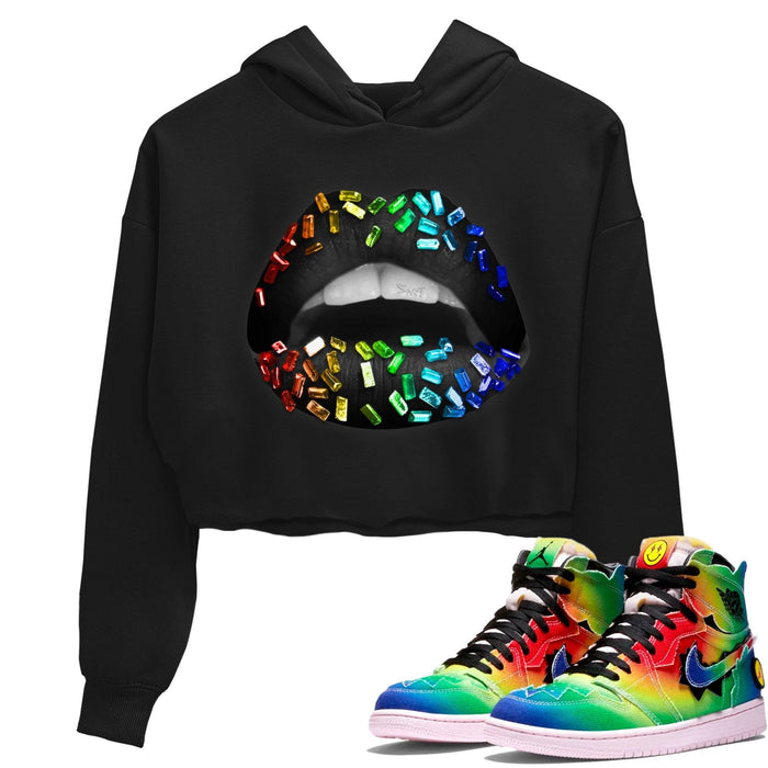 Lips Jewel Match Crop Hoodie | J Balvin