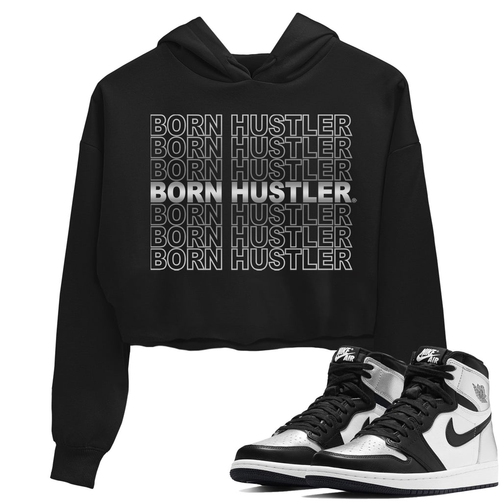 Born Hustler Match Crop Hoodie | Silver Toe