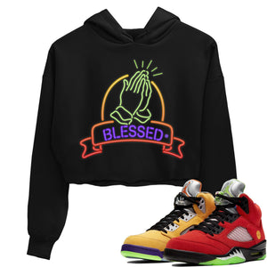 Blessed Match Crop Hoodie | What The