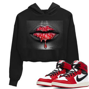 Bandana Lips Match Crop Hoodie | Chicago