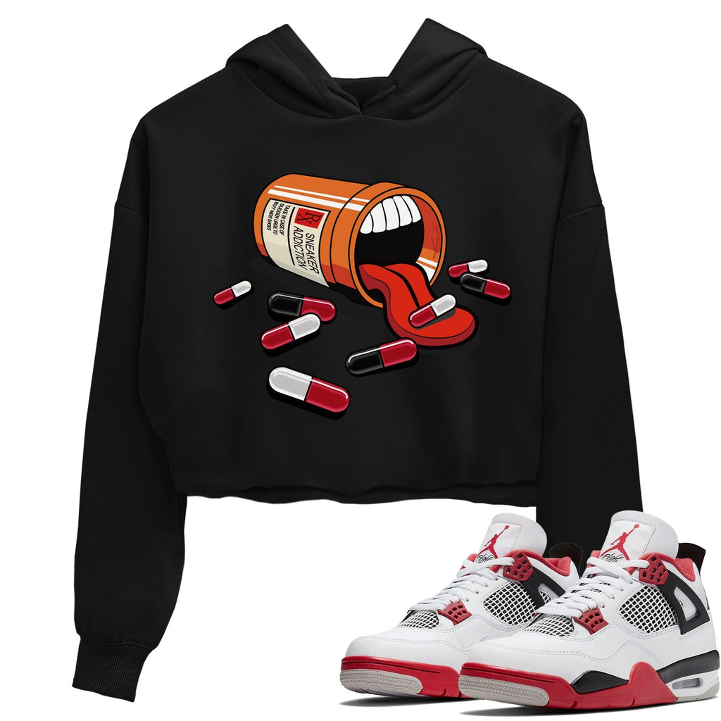 Sneaker Addiction Match Crop Hoodie | Fire Red
