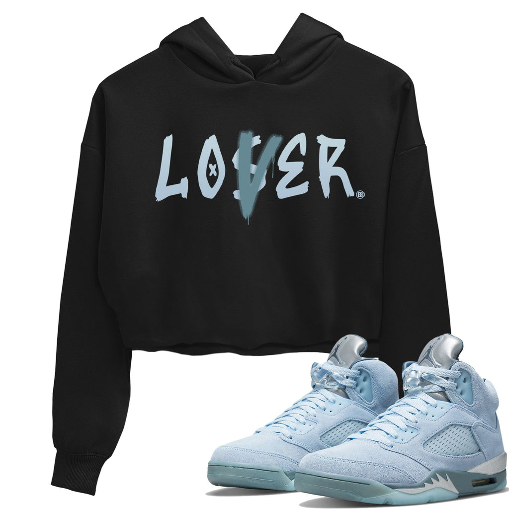 Lover Lover Match Crop Hoodie | Blue Bird
