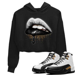 Dripping Lips Match Crop Hoodie | Royalty