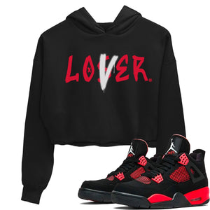 Loser Lover Match Crop Hoodie | Red Thunder